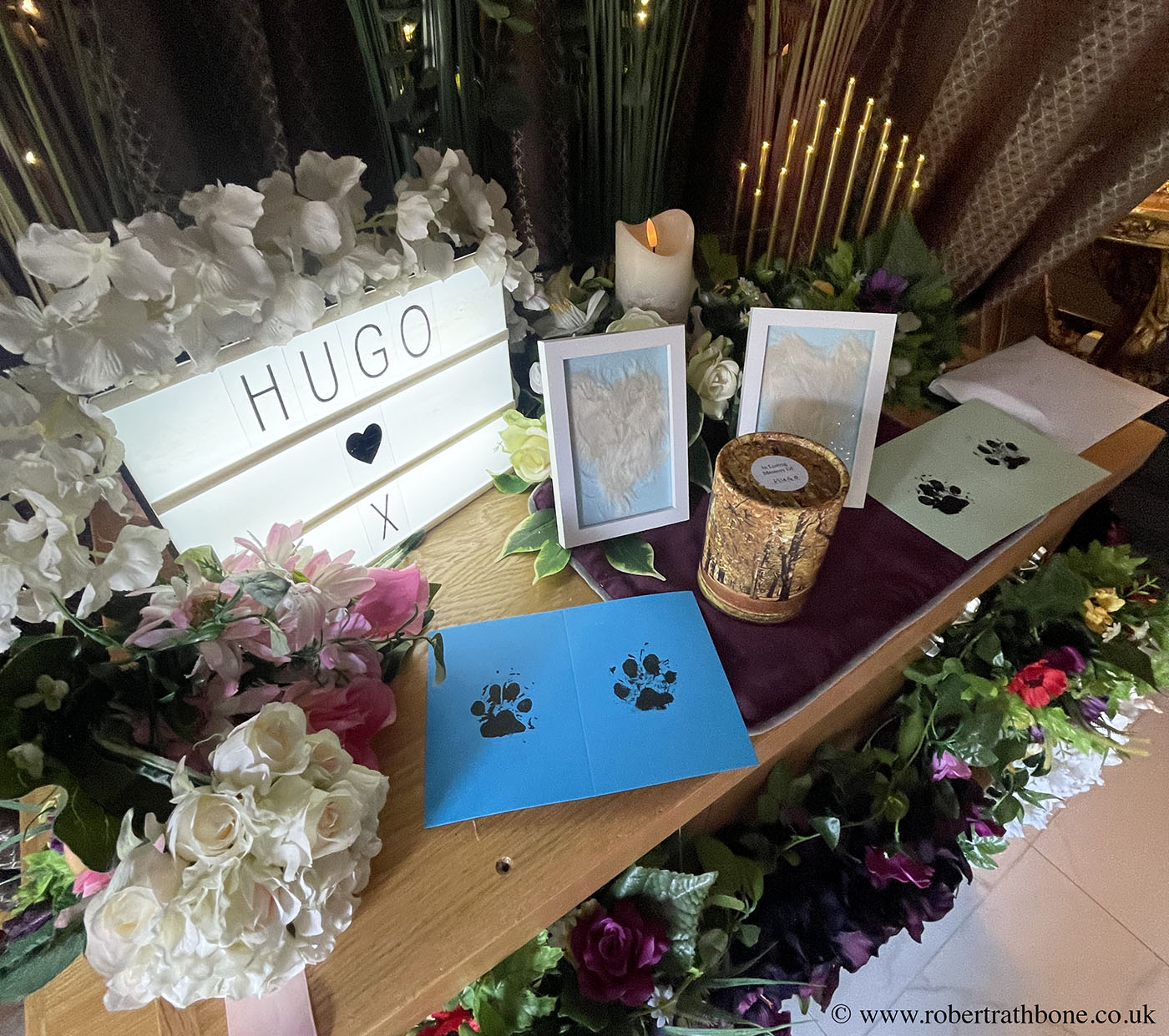 Debs Hayball's 14 year old terrier Hugo at Nottingham Pet Crematorium after it was killed in an unprovoked attack