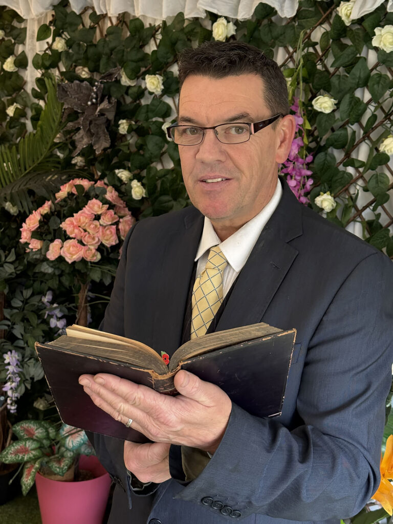 Our resident celebrant Simon