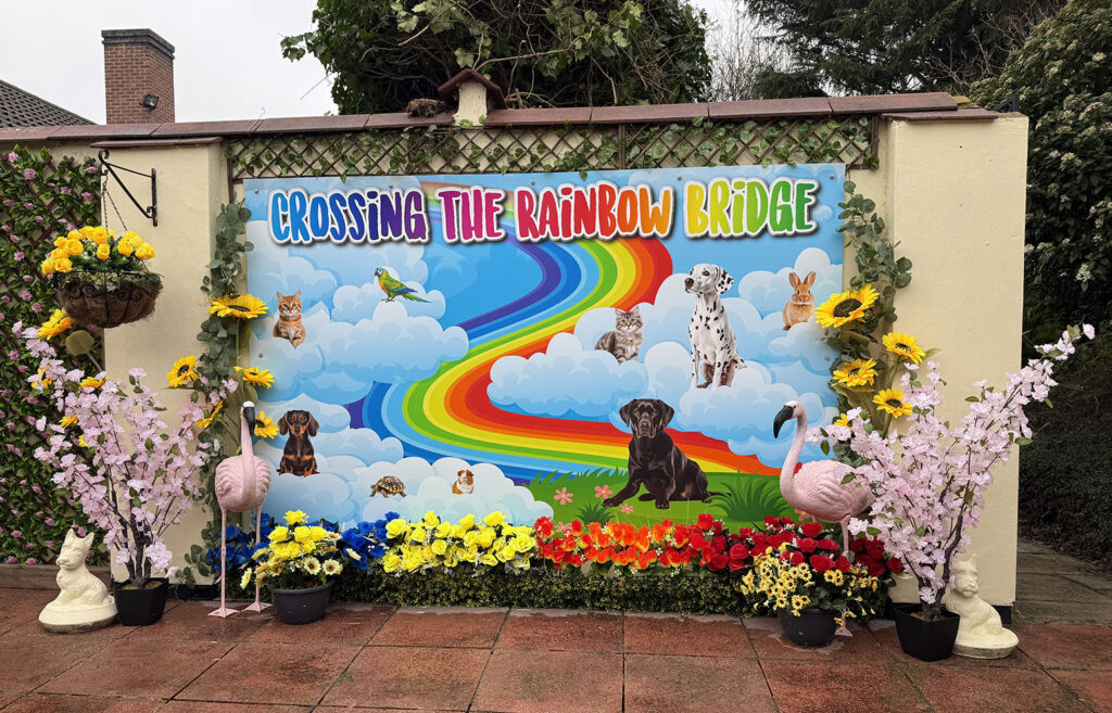 Rainbow Bridge mural at Nottingham Pet crematorium